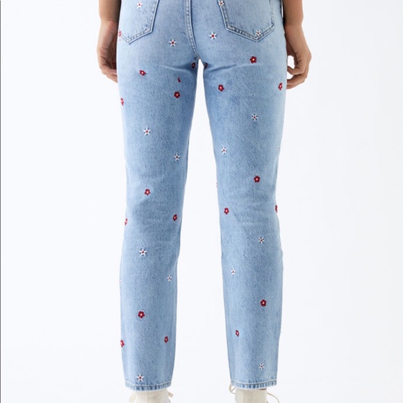 SOLD - PacSun Red Daisy Mom Jeans - Picture 3 of 7
